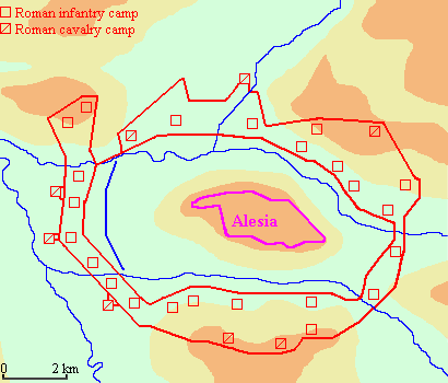 Map of the siege of Alesia