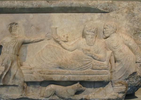 Xanthus, Tomb of the Nereids, Symposium scene