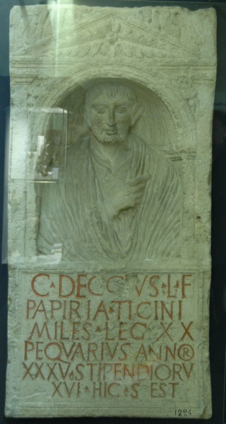 Cologne, Tombstone of Gaius Deccius of XX Valeria Victrix