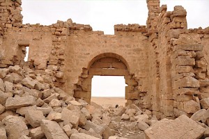 Qasr Bshir, gate, seen from the inside