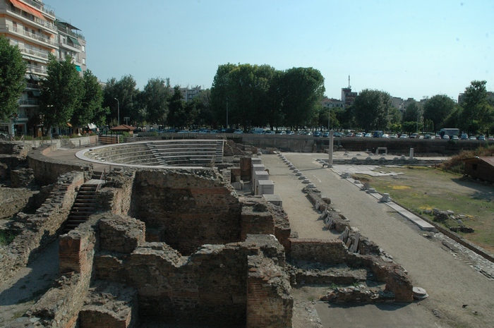 Thessaloniki, Roman Forum, General view with Odeon