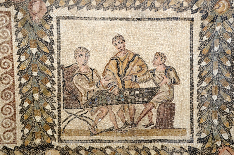 Thysdrus, Sollertian House, Mosaic with dice players