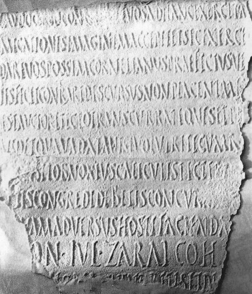 Lambaesis, Fragment of the inscription