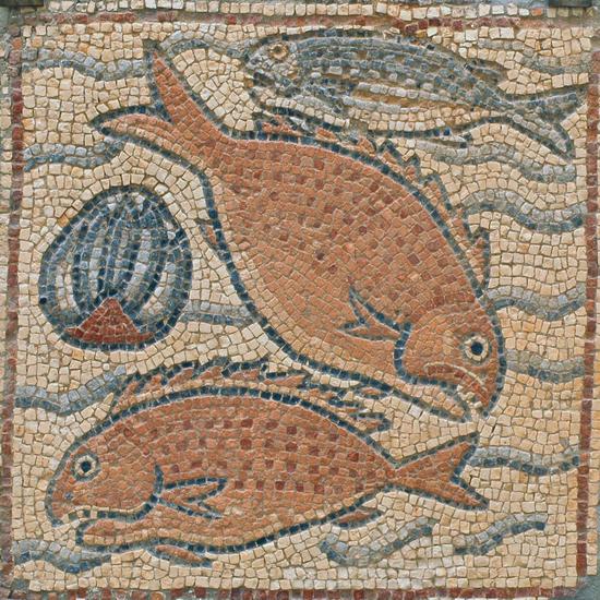 Qasr Libya, mosaic 1.10.a (Fish)