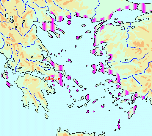 Mappa della Lega di Delo